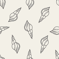 shell doodle seamless pattern background