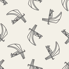 boat doodle seamless pattern background