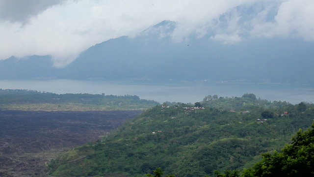 mountain and forest landscape in Bali. Indonesia. wide angel