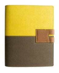 Leather yellow-black cover notebook
