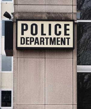 Downtown Precinct Police Department Sign Law Enforcement Buildin
