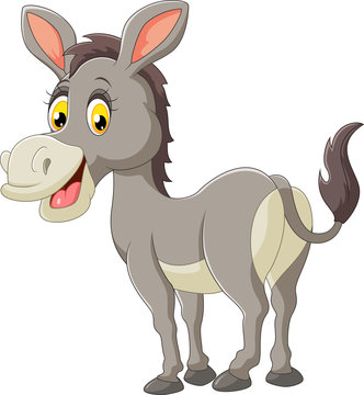 Cartoon donkey happy