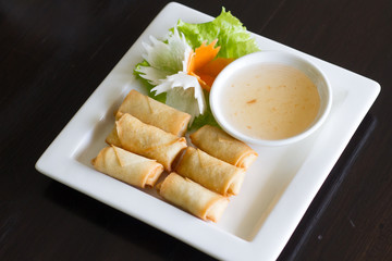 Fried Chinese Traditional Spring rolls food