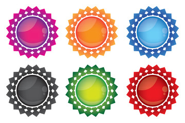 Decorative gemstone web button icon set