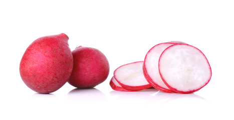 Red radish isolated on a white background