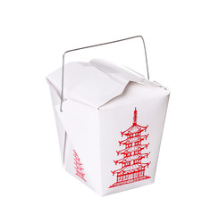 chinese food box container isolated on white background