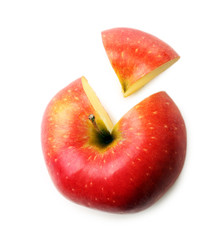 Sliced apple isolated on white