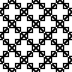 Black and white geometric seamless pattern with line and square.