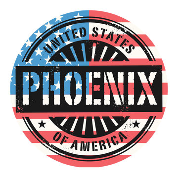Grunge stamp with the text United States of America, Phoenix