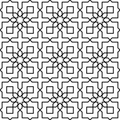 Black and white geometric seamless pattern in arabic stylish.