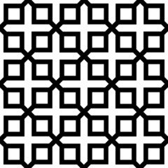Black and white geometric seamless pattern in arabic stylish.