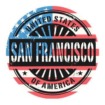 Stamp with the text United States of America, San Francisco