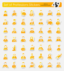 Set of professions stickers