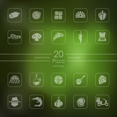 Set of pizza icons