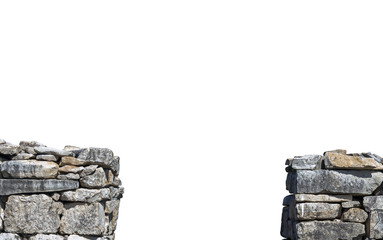 Two segments of old stone wall