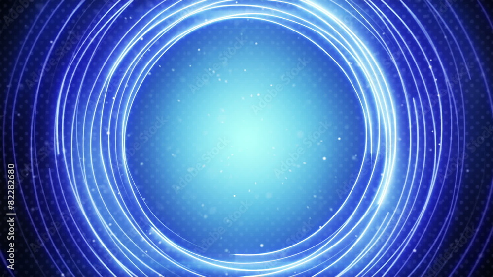 Poster glowing blue circle lines abstract loopable background