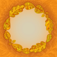 Decorative background with leaves.