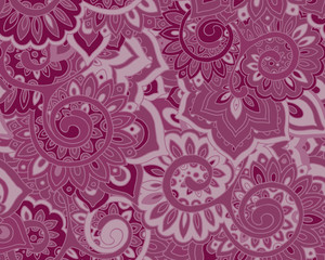 Seamless vector pattern with traditional oriental floral ornamen