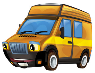 Cartoon vehicle - delivery truck - illustration