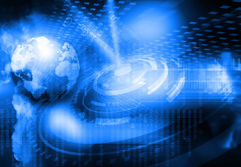 Digital world , global internet technology.