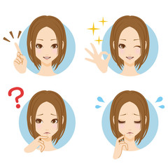 女性　顔　アイコン