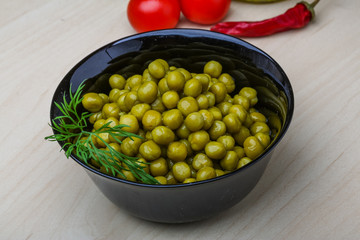 Green canned peas