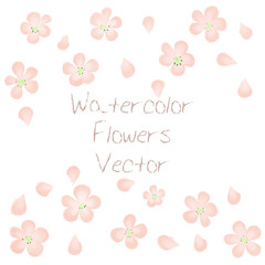 Watercolor Vector Flowers.