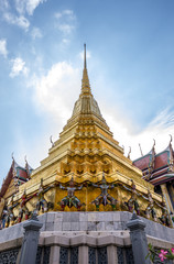 Temple of the Emerald Buddha, landmark in Bangkok Thailand
