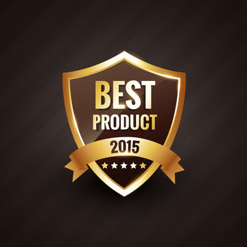 best product of 2015 vector golden label design badge