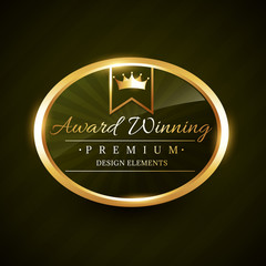 beautiful award winner golden label badge vector