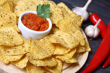 Mexican hot nachos  and chili