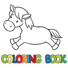Little horse or pony coloring book