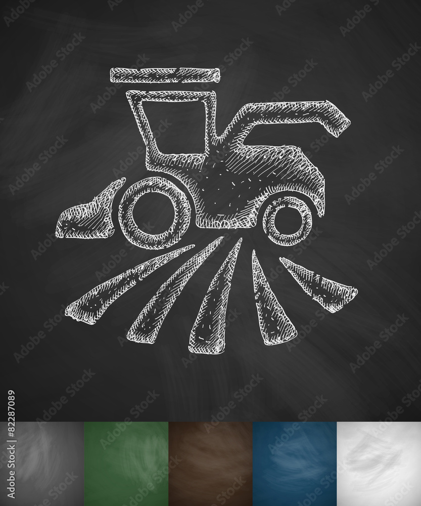 Wall mural combine-harvester icon