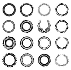 laurel wreath icons set