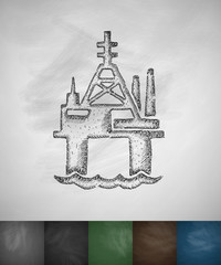 oil derrick in sea icon