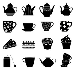 Tea icons set