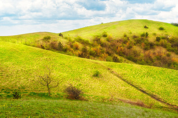 Fototapeta premium Scenery of rolling hills landscape.