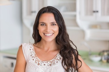 Beautiful brunette smiling at camera
