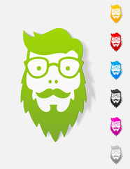 realistic design element. face male