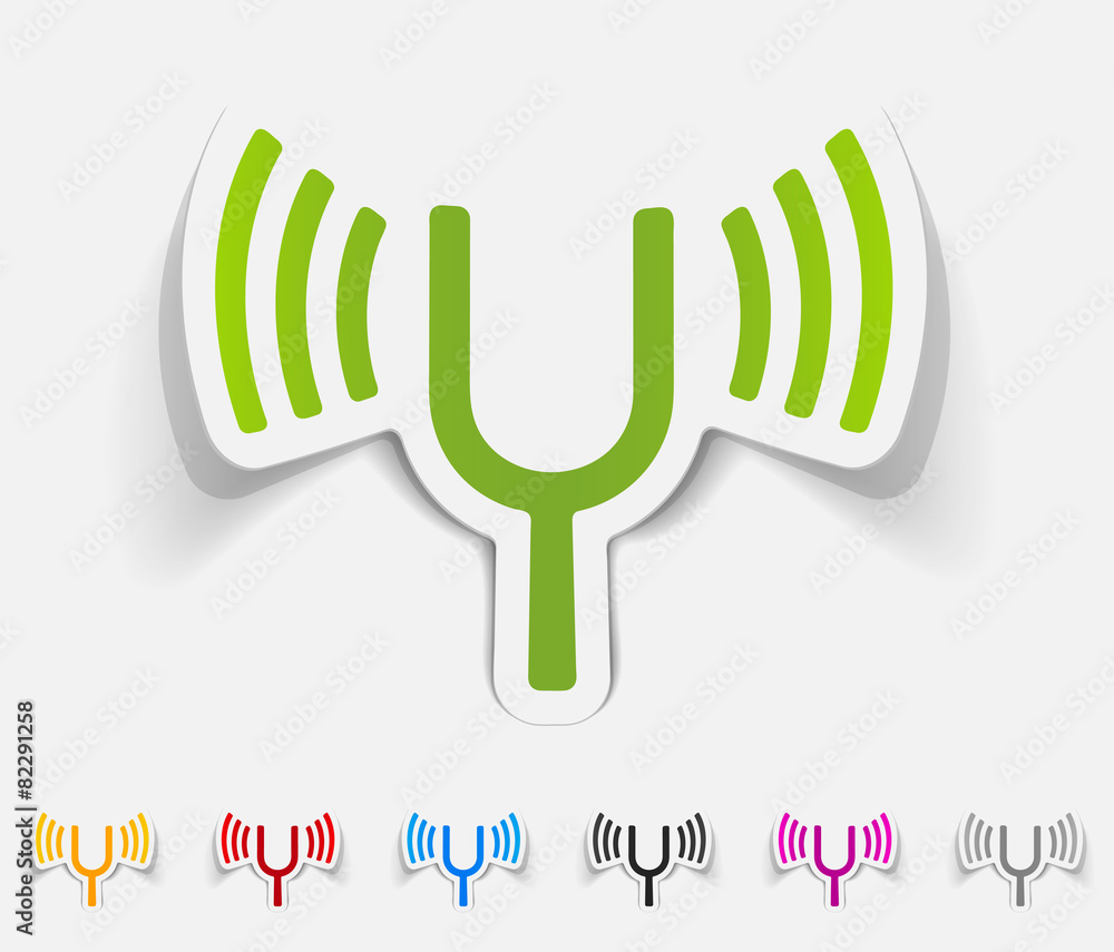 Poster realistic design element. tuning-fork