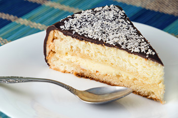 Piece of chocolate cake