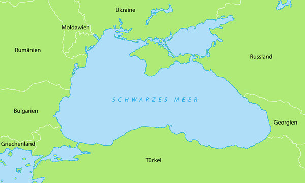 Schwarzes Meer Karte in Grün