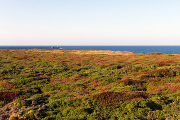 Paisaje de Costa con Mirador con Gente al fondo