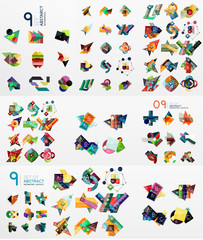 Obraz na płótnie Canvas Set of abstract paper elements, infographics templates