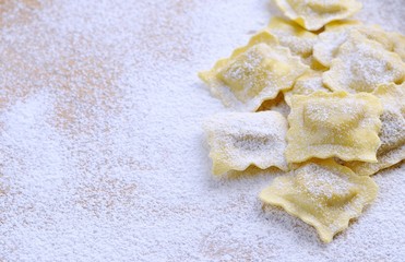 Preparing fresh ravioli.