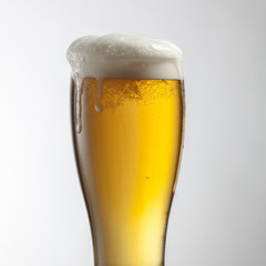 Beer in glass isolated on white