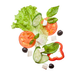 Obraz na płótnie Canvas salad isolated in white, top view