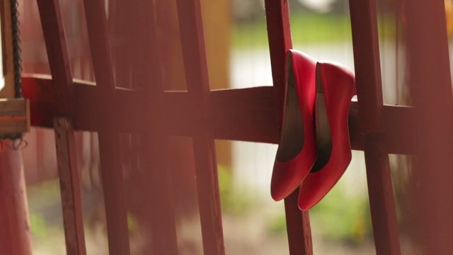 Bride shoes - Stock Footage