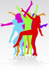 dancing woman silhouettes