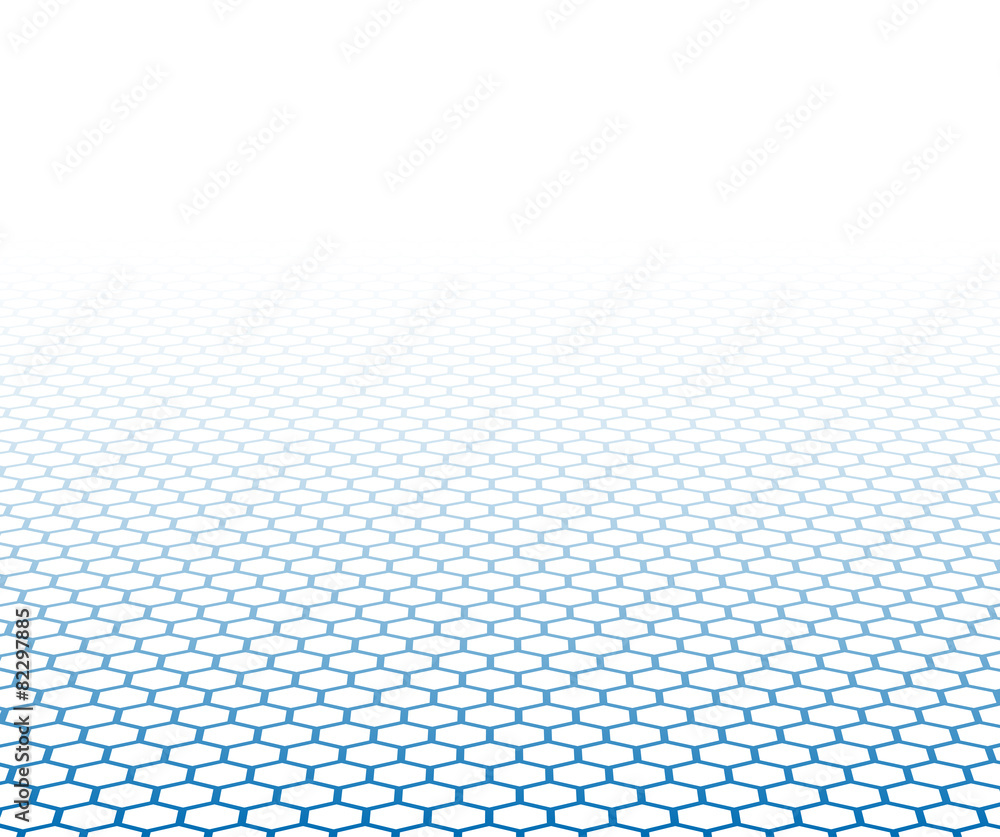 Poster perspective grid hexagonal surface.